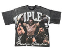 Prestige 'Triple H' Rhinestone T-Shirt in Black
