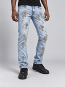 Men's FWRD White Crystal Templar Denim in Ice Blue