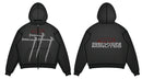 7M ‘Crucifix’ Premium Heavyweight Boxy Zip-Up Hoodie (Vintage Black)