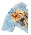 Men’s Rebel Denim 'Born' Oversized French Terry T-shirt in Blue