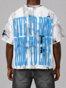 Men's BKYS ‘Hell Ride’ F-Terry Cropped T-Shirt in White