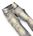 Spark 'Carpenter Pannel' Stacked Flared Denim in Rustic Blue