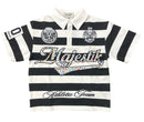 Majestik 'Athletic Team' Rhinestone Rugby Patched Polo Shirt (Black) SH26106