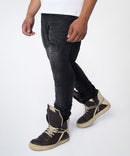Reason 'Distressed' Denim in Washed Black