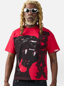 DUAA 'JAX' Rhinestone T-Shirt in Red