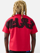 DUAA 'JAX' Rhinestone T-Shirt in Red