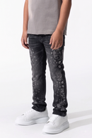 BLACK LIGHT Kids 'Applique' Slim Fit Denim in Black