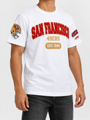 White Pro Standard San Francisco 49ers City Arch T-Shirt with team logo and city design on front.