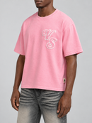 Men's VOYAGE STUDIO 'Saint' Double Applique Washed T-Shirt in Pink