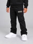 Kids Jordan Craig 'Greatness' stacked joggers in Oreo with black and white color blocking and comfortable fit.