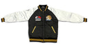 Men's Mint 'World Champions' zip-up jacket in black, front view showing the jacket's design and full zipper closure.