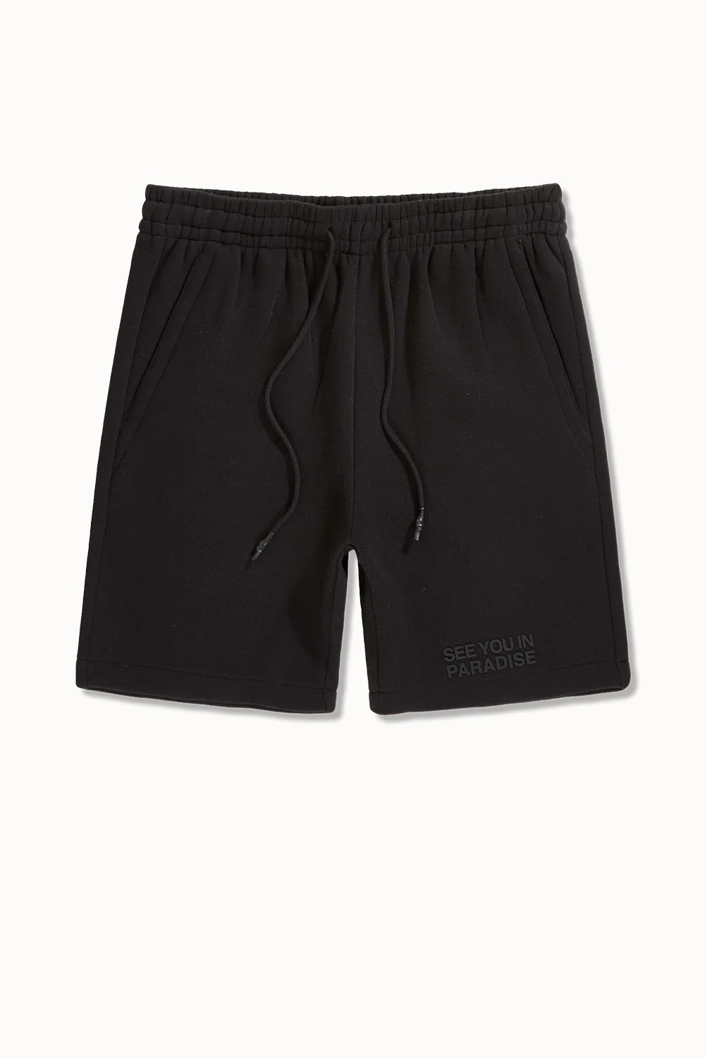 SYIP Block Letter Sweats Shorts In Black 2078S | Fresh N Fitted