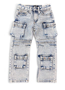 Ops Kids 'Cargo' Relaxed Fit Denim in Bleach