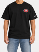 Pro Standard San Francisco 49ers Billboard LCH black drop shoulder T-shirt with team logo and graphics on front.