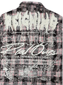 Men’s Rebel Denim 'Reigning Status' Long Sleeve Button Up Flannel in Pink