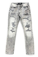 Jordan Craig Collins ‘Rip And Repair’ Denim in Smoked Grey