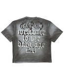 Rare Peace 'Trust No One' Oversized Rhinestone Cropped T-Shirt In Grey