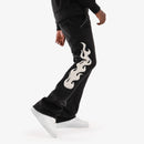 Copper Rivet 'Saints' Mohair Pearl Stacked Sweat Pants (Black) 531581 - FRESH N FITTED