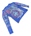 Rebel Minds 'Dreams' Long Sleeve Thermal Shirt w/Rhinestones in Royal