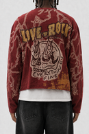 Kleep Agate S/N Jersey Long Sleeve Crop Top Tee In Red KT1880S