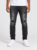 Waimea 'Padded Rips' slim fit Denim (Black Wash) M8727D
