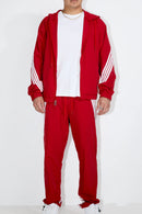 M. Society 'Outdoor' Nylon Zip Up Jacket in Crimson