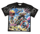 Majestik 'Unlimited Roaming' Garment Dyed Rhinestone T-Shirt in Black