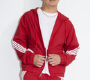 M. Society 'Outdoor' Nylon Zip Up Jacket in Crimson