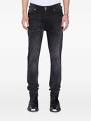 Men's Ksubi Van Winkle Reup Black Kaliba denim jeans with a slim fit and classic five-pocket design, displayed on a plain background.