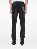 Men's Ksubi Van Winkle Reup Black Kaliba denim jeans with a slim fit, showcasing the dark wash and signature Ksubi branding.