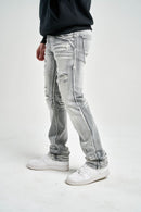 Spark Slim Straight Stretch Denim (Gray) S4404 - FRESH N FITTED