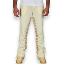 Rebel Minds 'Stay High' Stacked Fleeced Sweat Pants (Cream) 100-491 - FRESH N FITTED