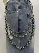 Kindred 'Twisted' Rhinestone Pocket Chain in Black