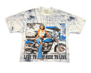 Men's BKYS ‘Hell Ride’ F-Terry Cropped T-Shirt in White