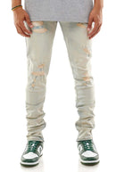 KDNK All-Over Stitch Ankle Zip Denim (VT. LT Blue) KND4193 - FRESH N FITTED