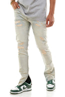 KDNK All-Over Stitch Ankle Zip Denim (VT. LT Blue) KND4193 - FRESH N FITTED