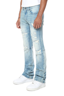 Smoke Rise 'Vintage Washed' Stacked Flare Denim (Adonis Blue) JP24702 - FRESH N FITTED