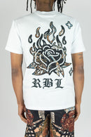 Rebel Minds 'RBL Samurai' Tapestry T-Shirt (White) 151-136 - FRESH N FITTED
