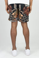 Rebel Minds 'RBL Samurai' Tapestry Shorts (Black) 151-936 - FRESH N FITTED