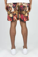 Rebel Minds 'Rose Skull' Tapestry Shorts (Black) 151-932 - FRESH N FITTED