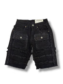 FWRD Kids 'Patchwork' Denim Shorts FW-22934K (Jet Black) - FRESH N FITTED