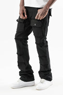 Spark 'TWill' Stacked Flare Denim With Multi Pockets (Black) S3020 - FRESH N FITTED
