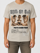 Beige 3Forty Inc. Child Of God T-Shirt featuring printed text, casual fit, and soft fabric, perfect for everyday wear.