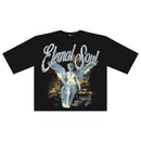 Papercut 'Eternal Soul' Oversized Digital Cropped T-shirt (Black) - FRESH N FITTED