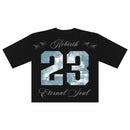 Papercut 'Eternal Soul' Oversized Digital Cropped T-shirt (Black) - FRESH N FITTED