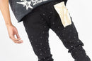 Rebel Denim 'Diamond' Stacked Flare Denim (Black) 652-630 - FRESH N FITTED