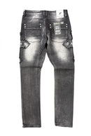 Publik 'Cross Patch' Slim Fit Denim (Black Shadow) KD2533 - FRESH N FITTED