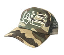 KML ‘SCRIPT' Trucker Hat (Woodland Camo) - FRESH N FITTED