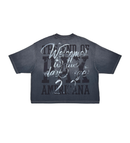 Rare Peace 'No Guarantee' Oversized Cropped T-shirt (DK. Grey) RT5029 - FRESH N FITTED