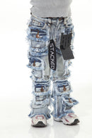 Stylo Kids Stacked Flare Denim (Lt. Blue) 7PKT-003 - FRESH N FITTED